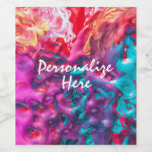 Natte verfkleurig abstract kunstpalet modern wijn etiket (Enkel label)