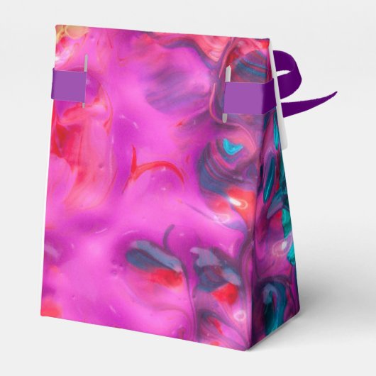 Natte verfkleurige abstracte kunstpaletdraai bedankdoosjes (Achterkant)