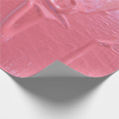 Natte verfkoraalroze cadeaupapier (Hoek)