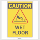 Natte vloerteken sticker (Vel)