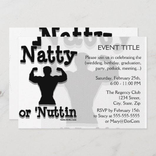 Natty of Nuttin Logo Draag Kaart (Voorkant / Achterkant)