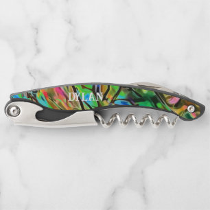 Natural Abalone Shell Paua gepersonaliseerd Kurkentrekker