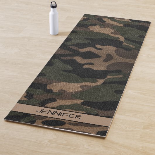 Natural Army Green Camouflage Yogamat (In situ)