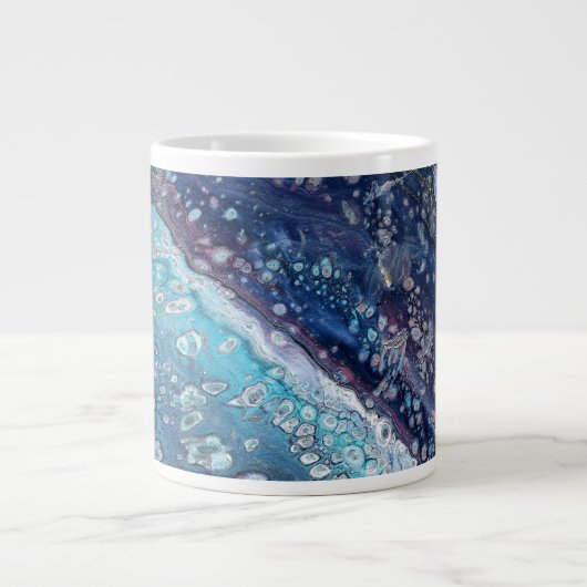 Natural Attraction 2 Blue Geode Abstract Drink Mug Extra Grote Beker (Voorkant)