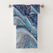 Natural Attraction 2 Blue Geode Bath Towel Set (En situation)