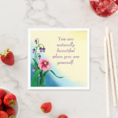 Natural Beauty Quote met roze en paarse bloemen Servet (Insitu)