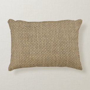 Natural Beige Tan Jute Burlap-Rustic Cabin Wedding Accent Kussen