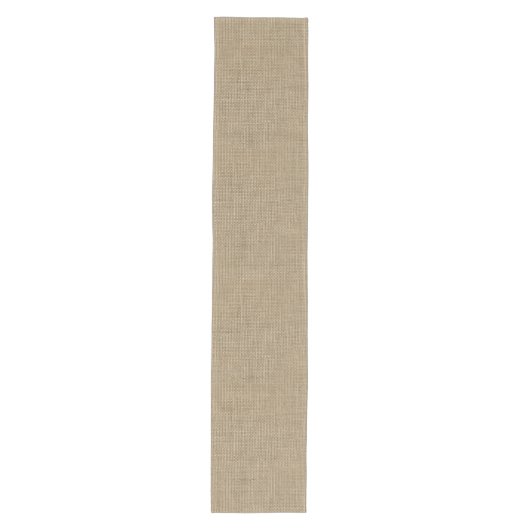 Natural Beige Tan Jute Burlap-Rustic Cabin Wedding Medium Tafelloper (Voorkant)