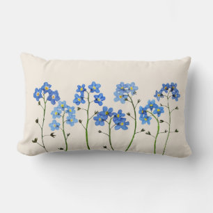 Natural Blue Pressed vergeet-me-not Bloemen Kussen
