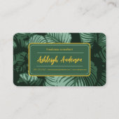 Natural Boho Sage Green leest Pattern Visitekaartje (Voorkant)