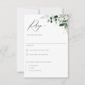 Natural Botanic Greenery Meal Choice RSVP Card (Voorkant)