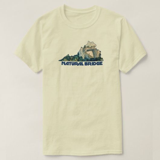 Natural Bridge Virginia State Map T-shirt (Design voorkant)