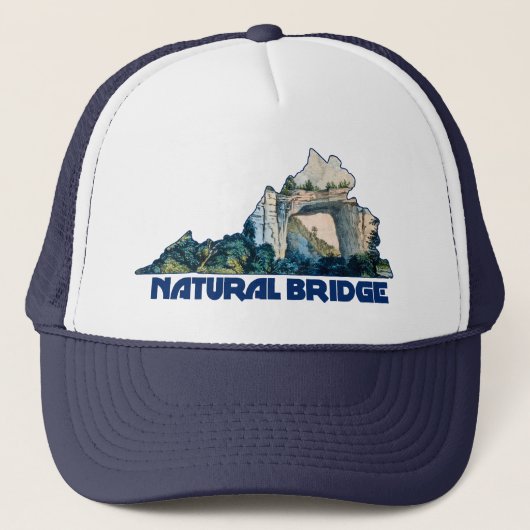 Natural Bridge Virginia State Map Trucker Pet (Voorkant)