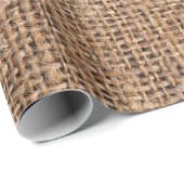 Natural Brown Burlap Canvas Coarse Grunge Backgrou Cadeaupapier (Rol Hoek)