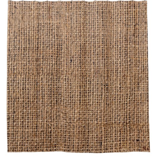 Natural Brown Burlap Canvas Coarse Grunge Backgrou Douchegordijn (Voorkant)