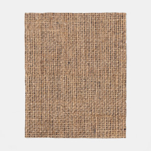 Natural Brown Burlap Canvas Coarse Grunge Backgrou Fleece Deken