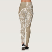 Natural Burlap en White Lace Legging (Achterkant)