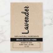 Natural Candle Cardboard Product Label Voedselcontainer Etiket (Enkel label)