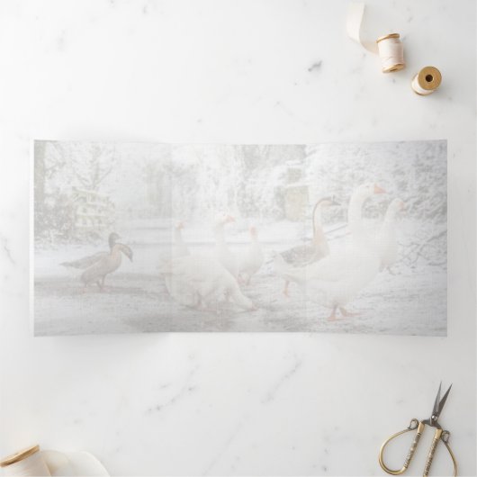 natural Christmas Drieluik Aankondiging (Binnen)