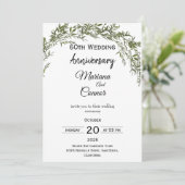 Natural Classic Greenery Wedding Anniversary Kaart (Staand voorkant)