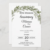 Natural Classic Greenery Wedding Anniversary Kaart (Voorkant / Achterkant)