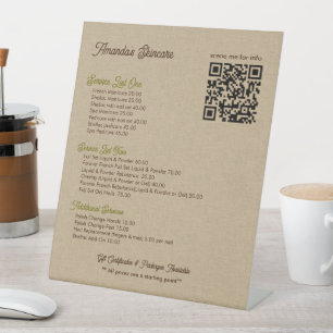 Natural Color Classic Line Texture Service List Reclamebord Met Voetstuk