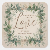 Natural Creative Branches & Leaves for Artisan Vierkante Sticker (Voorkant)