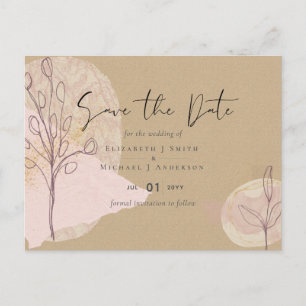 Natural Earth Rustic Woodland Fall Leaves Wedding Briefkaart