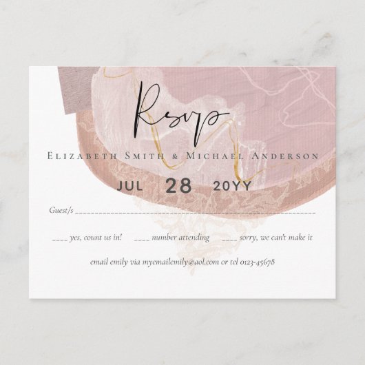 Natural Earthen Tones Abstract Wedding Briefkaart (Voorkant)