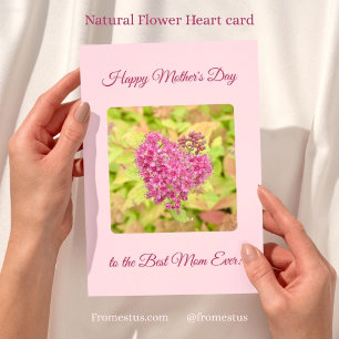 Natural Flower Heart - Happy Moederdag pink. Feestdagen Kaart