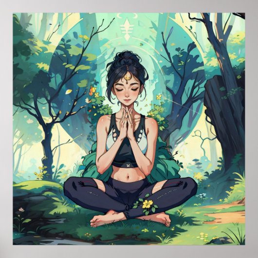 Natural Forest Yoga Fitness Instructor Poster (Voorkant)