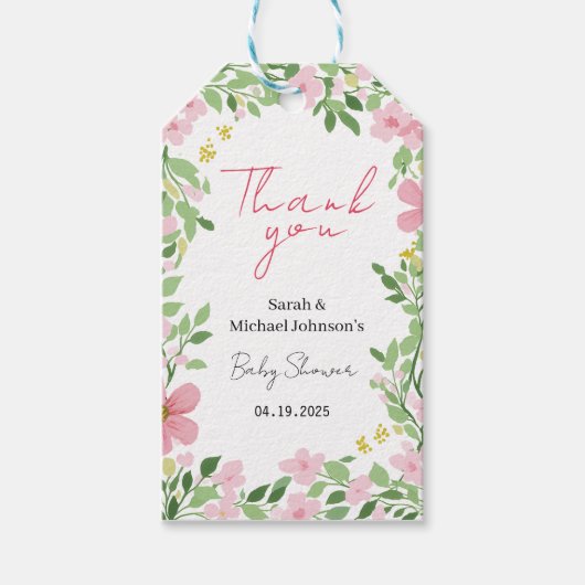Natural Garden Baby Shower Cadeaulabel (Voorkant)