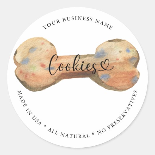 Natural Gourmet Dog Cookies Ronde Sticker (Voorkant)
