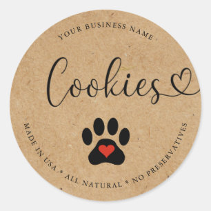 Natural Gourmet Rustic Dog Cookies Ronde Sticker