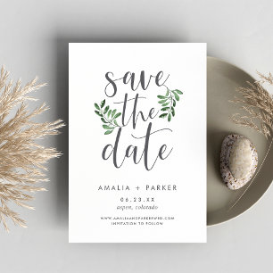 Natural Greenery Modern botanisch Save The Date