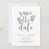 Natural Greenery | Modern botanisch Save The Date (Voorkant)