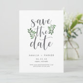 Natural Greenery | Modern botanisch Save The Date (Staand voorkant)