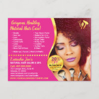 Natural Hair Care Salon Stylist Briefkaart Sjabloo