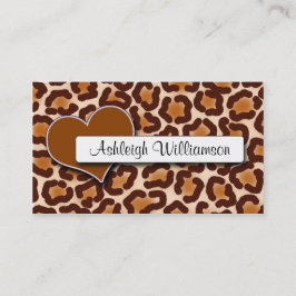 Natural Heart Leopard Print Appointards Afsprakenkaartje