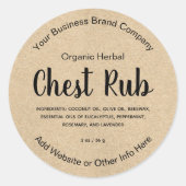 Natural Herbal Chest Rub Salve Product Label (Voorkant)