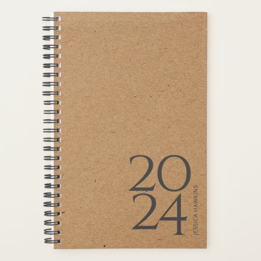 Natural Kraft Brown Weekly Planner (Voorkant)