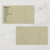 Natural Linen Canvas Texture Visitekaartje (Voorkant / Achterkant)