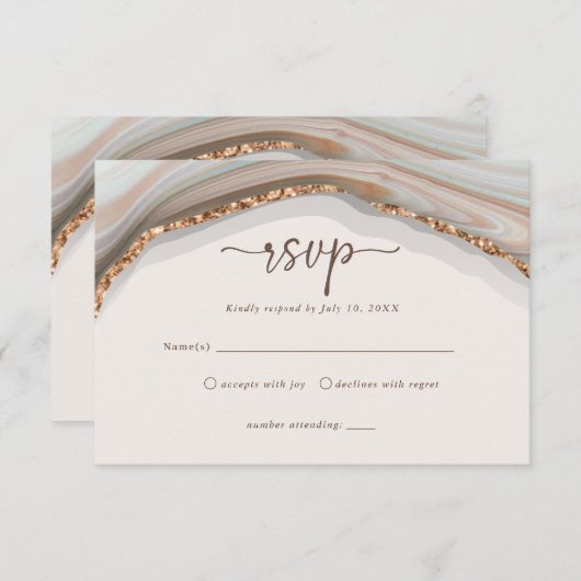 Natural Marble Agate RSVP Enclosure Kaart (Voorkant / Achterkant)