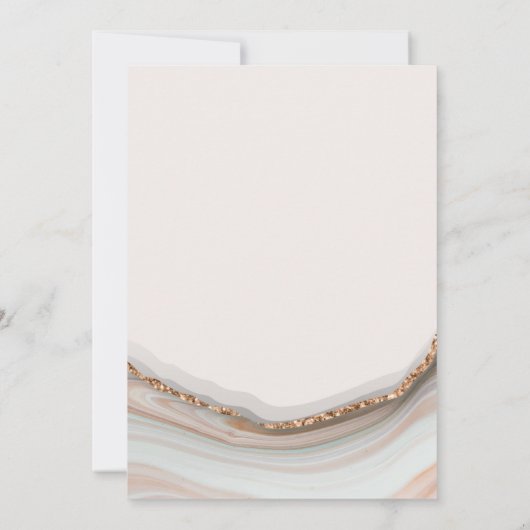 Natural Marble Agate Wedding Kaart (Achterkant)