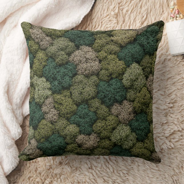 Natural Moss and Lichen Eco Throw Pillow Kussen (Deken)