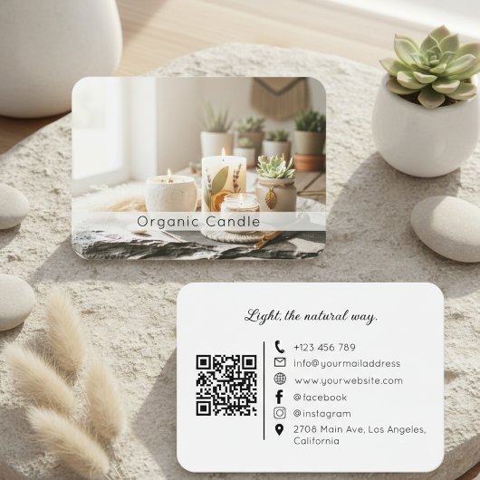 Natural Organic Handmade Candle QR Code  Visitekaartje