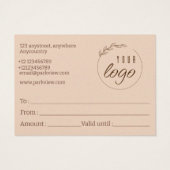 Natural Pastel Colours Landscape Certificat Cadeau (Dos)