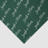 Natural Pine Green & Pearl Script Winter Wedding  Tissuepapier (Detail)