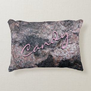 Natural Rock Texture Pink Snoep Decoratief Kussen