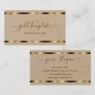 Natural Rustic Gold Decor Handlettering Visitekaartje
